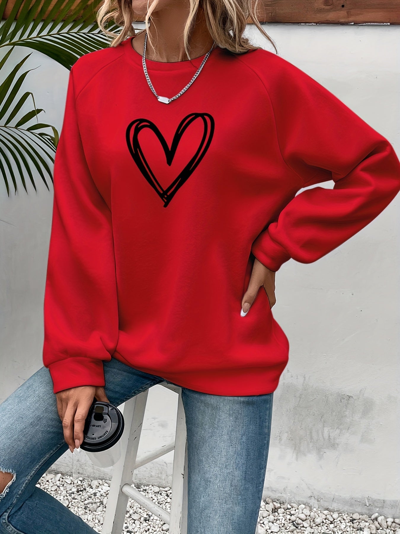 Love Bliss - Sweatshirt met hartprint