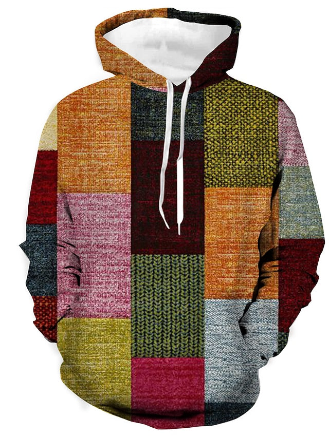 NINO - Stijlvolle katoenen winter hoodie met ruitpatroon